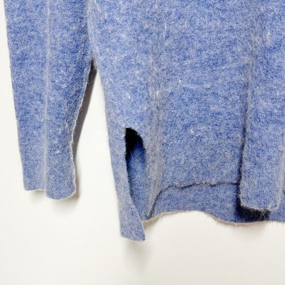Revolve Sweater Alpaca Wool Blend V Neck Magaschoni Blue Size L - Picture 4 of 5